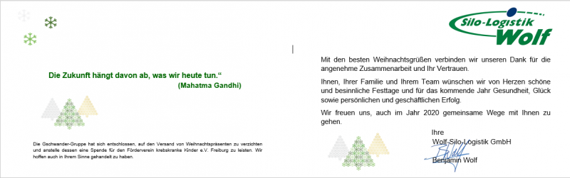 Weihnachtsgrüße und schöne Feiertage | Silotransporte